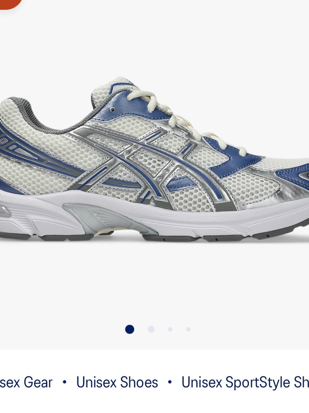 Asics GEL-1130 White, Blue & Silver Running Sneakers